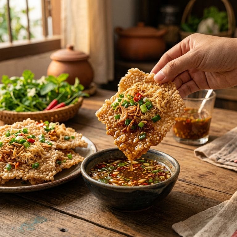 Cơm cháy giòn rụm chấm sốt gỏi Thái chua ngọt hấp dẫn