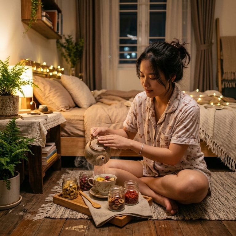 Ritual uống trà thảo mộc buổi tối giúp thư giãn và ngủ ngon hơn