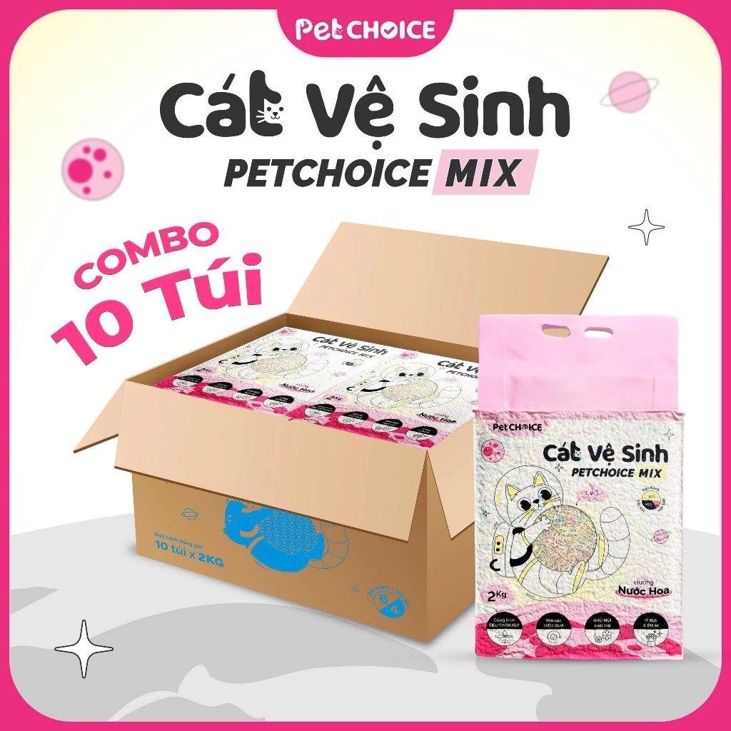 Mèo sử dụng cát vệ sinh PetChoice Mix với hạt cát nhỏ ít bụi