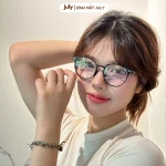 Gọng kính cận nữ mắt tròn July Eyewear 8612 4