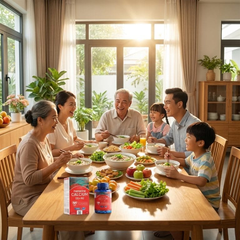 Gia đình Việt bổ sung canxi phù hợp để duy trì xương chắc khỏe lâu dài
