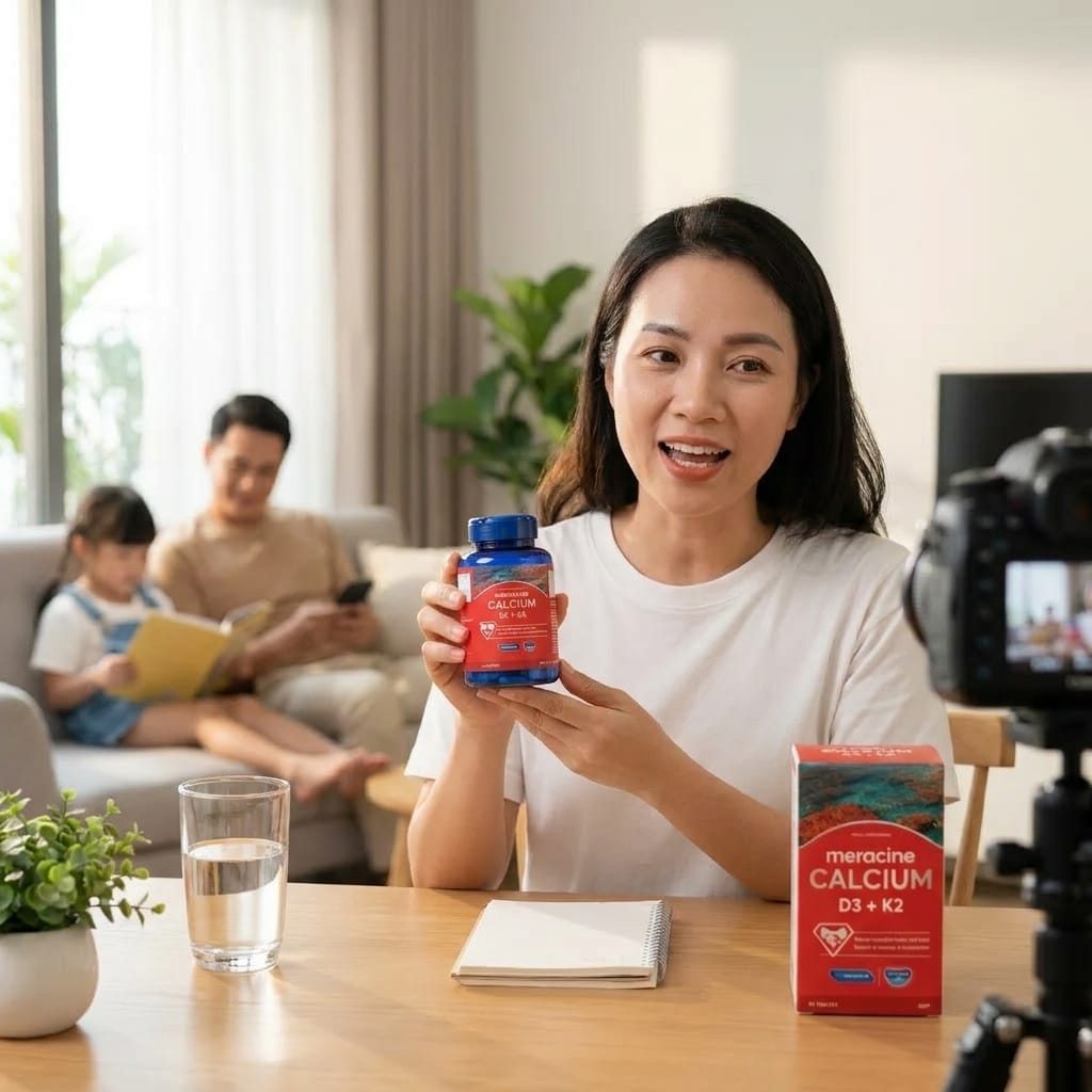 Người dùng review canxi Meracine hỗ trợ xương chắc khỏe và dễ hấp thu
