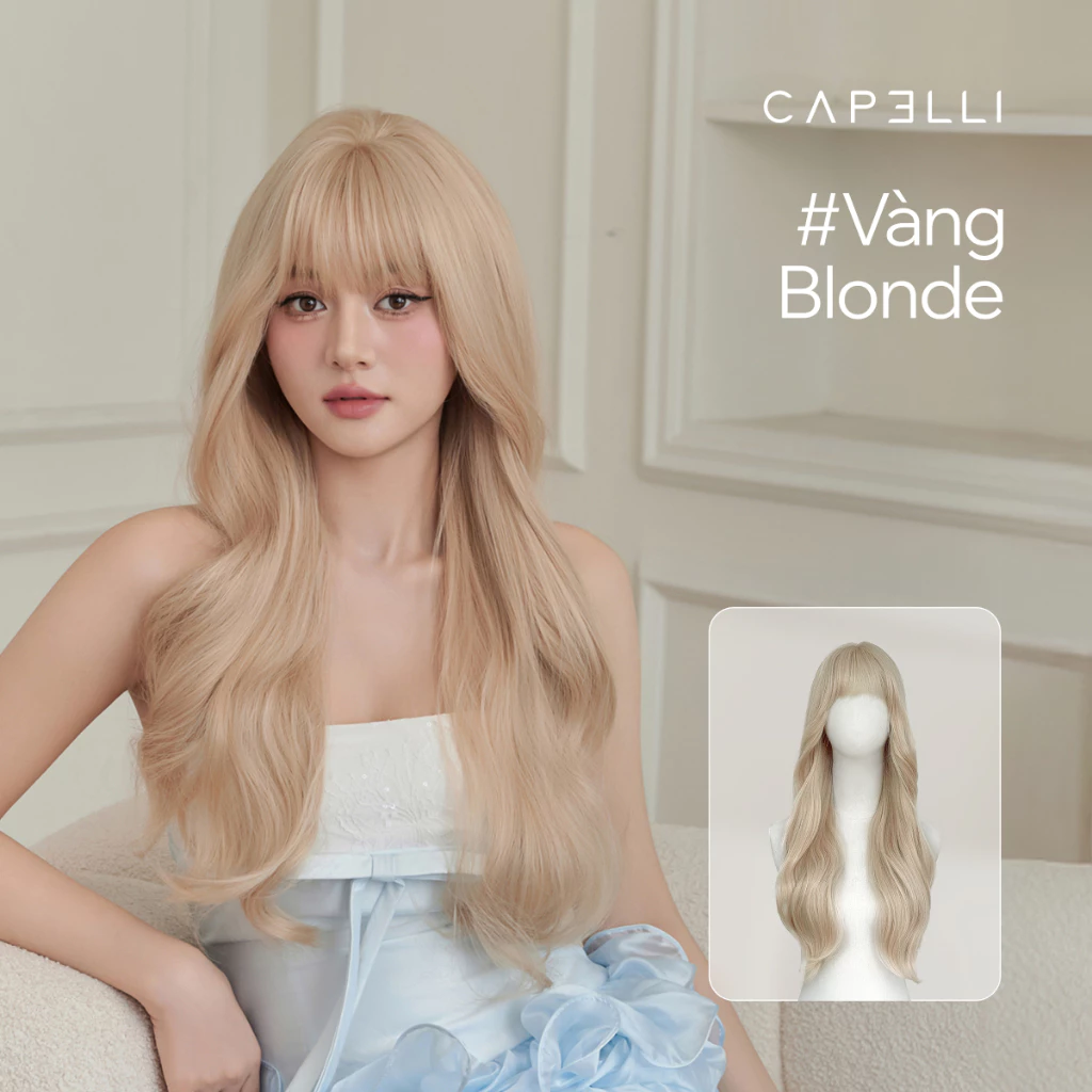 Tóc giả nguyên đầu CAPELLI xoăn lơi mái thưa Melia Wig 5