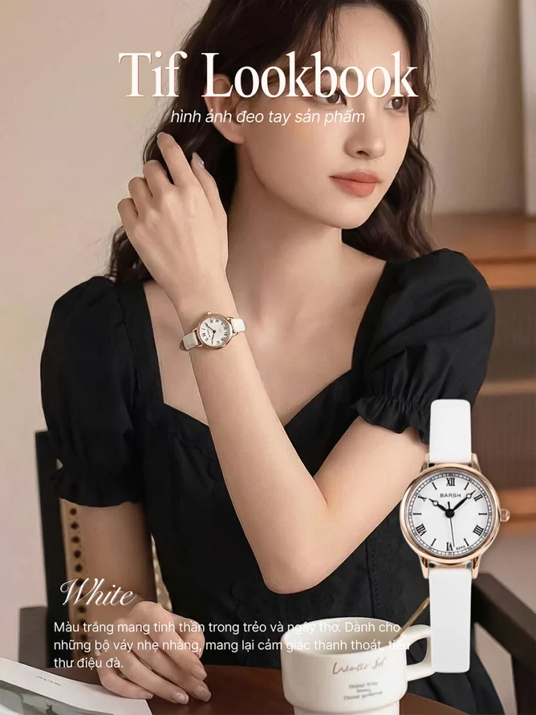Hộp quà đồng hồ nữ vintage Bailey Tif được mở trong không gian ấm áp