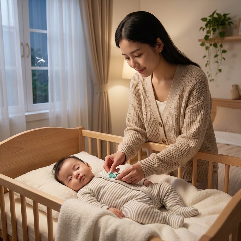 Mẹ sử dụng giải pháp chống muỗi an toàn cho bé trong phòng ngủ