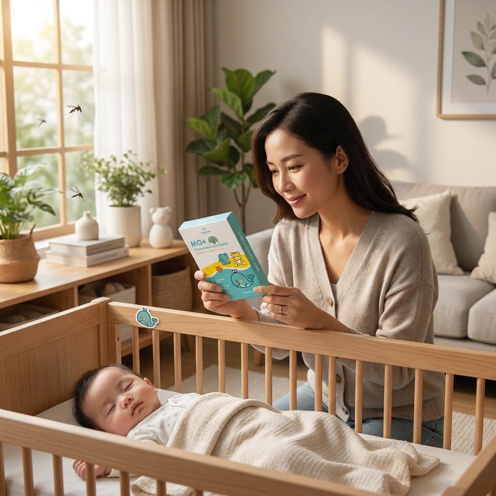 Mẹ chọn miếng dán chống muỗi an toàn cho bé trong phòng ngủ