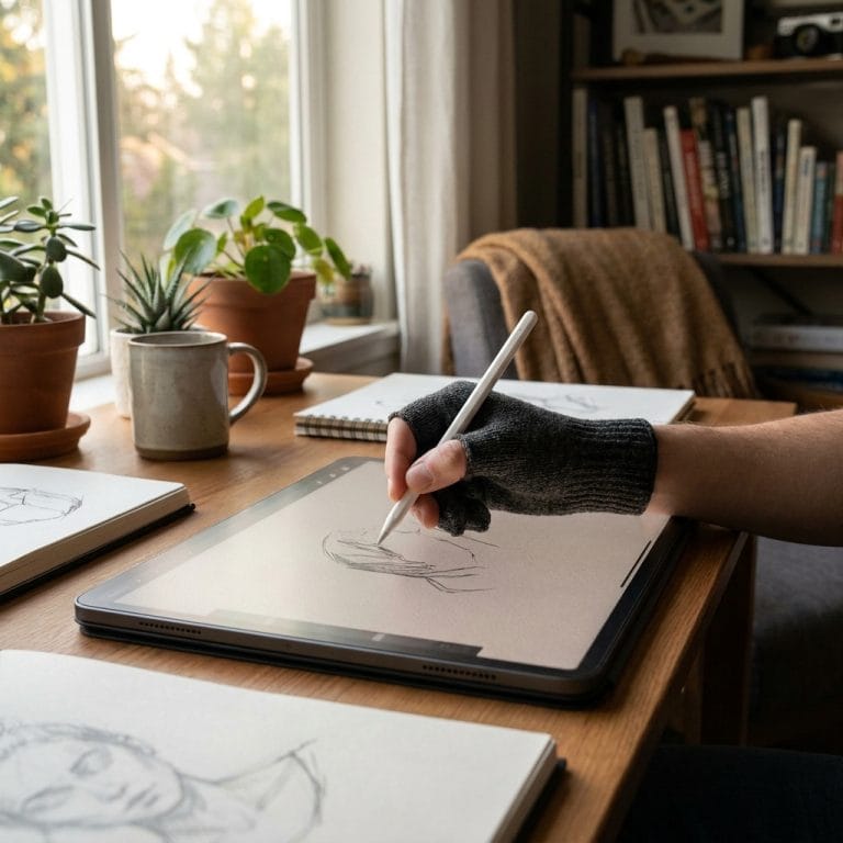 Người dùng vẽ trên iPad với paperlike giúp giảm cảm giác mỏi tay