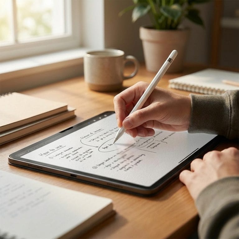 Người dùng viết trên iPad với miếng dán paperlike nam châm