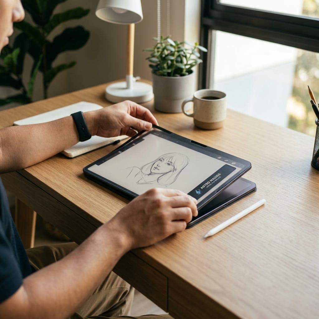 Người dùng tháo lắp paperlike nam châm trên iPad dễ dàng
