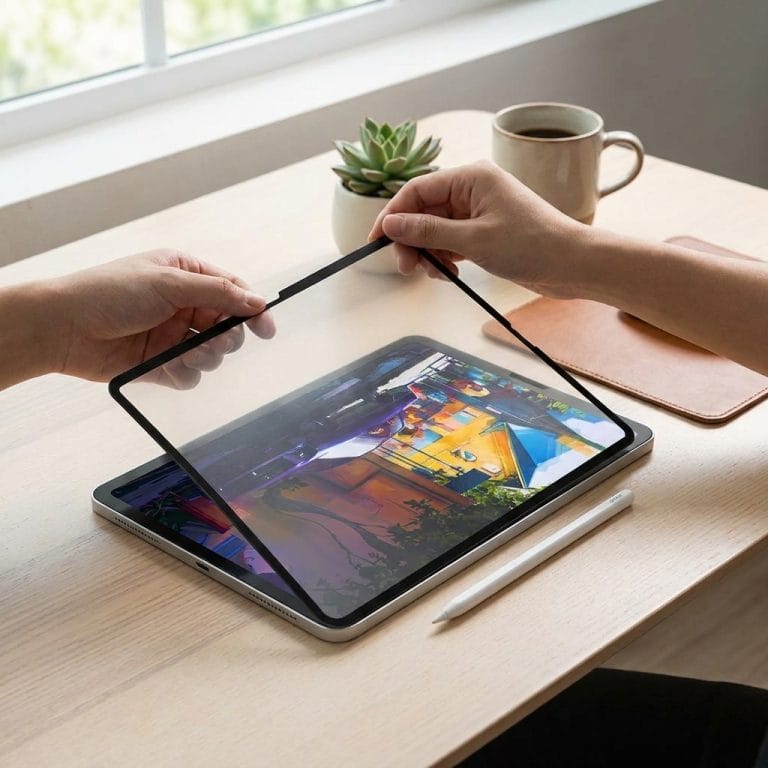 Người dùng tháo và gắn lại paperlike nam châm trên iPad