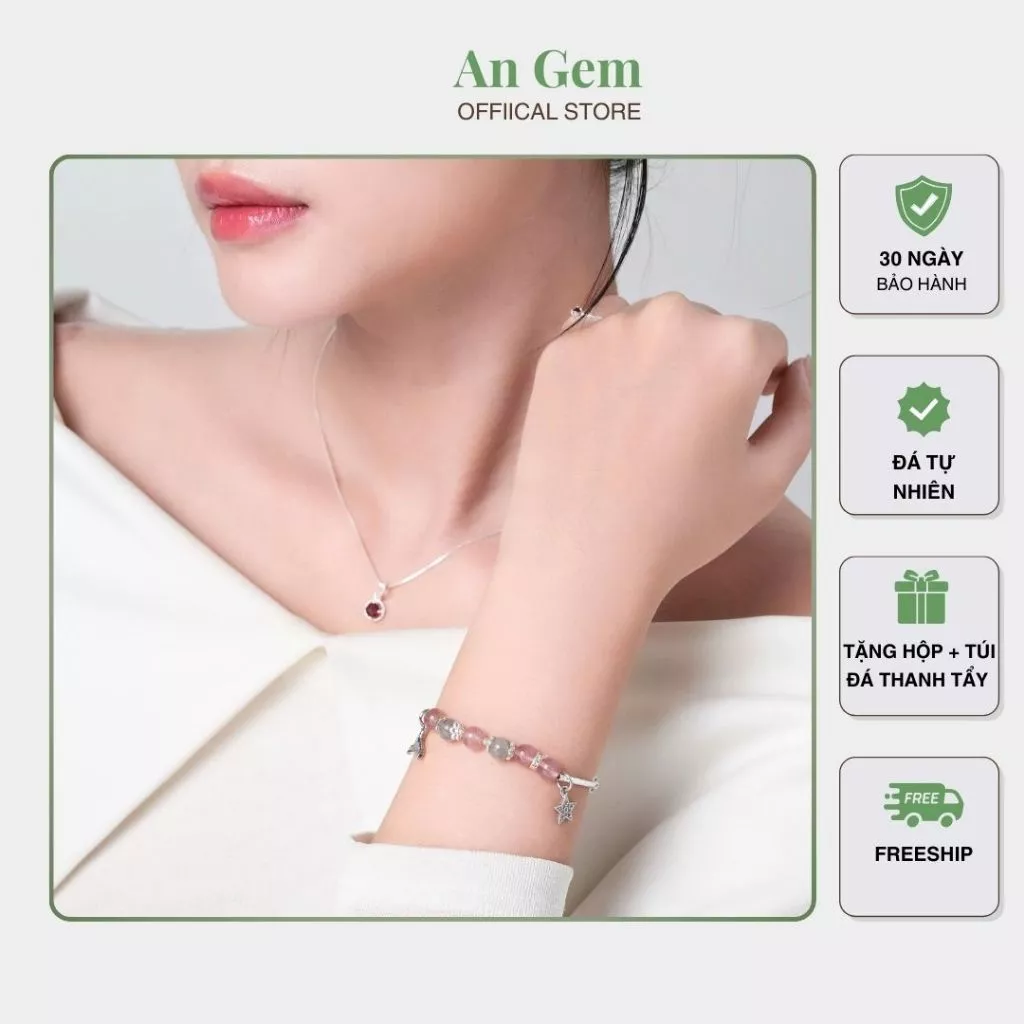 Vòng tay đá Angem mix charm nữ 6