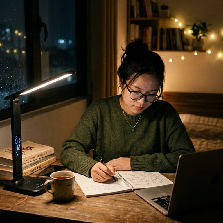 Đèn học LED ánh sáng dịu giúp học tập thoải mái hơn vào ban đêm