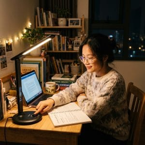 Đèn học LED không dây pin 10000mAh sử dụng trên bàn học ban đêm