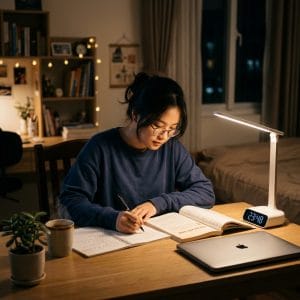Đèn học LED không dây pin lâu sử dụng trên bàn học ban đêm