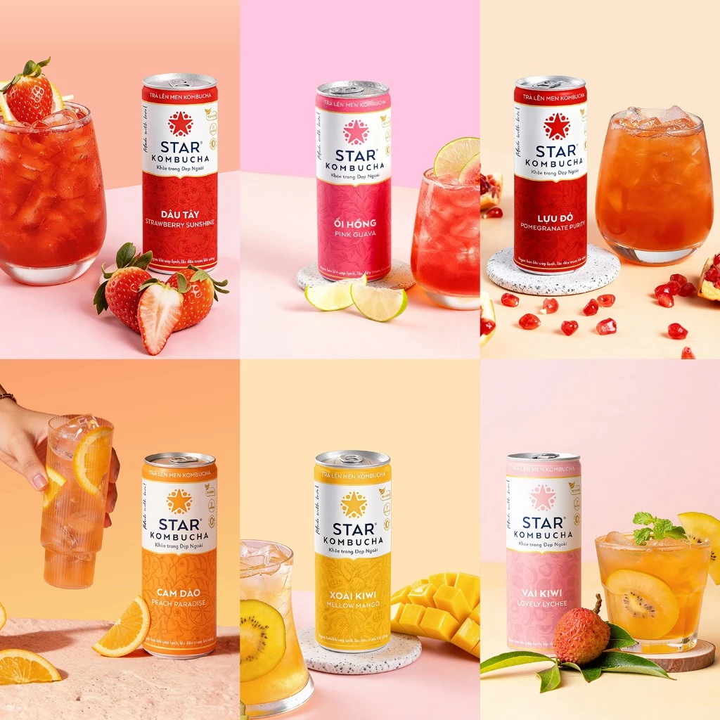 Bạn trẻ uống Star Kombucha khi học tập và làm việc buổi tối