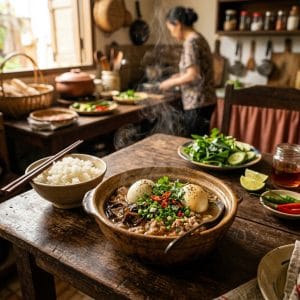 Mắm chưng hột vịt miền Tây ăn cùng cơm nóng thơm đậm đà