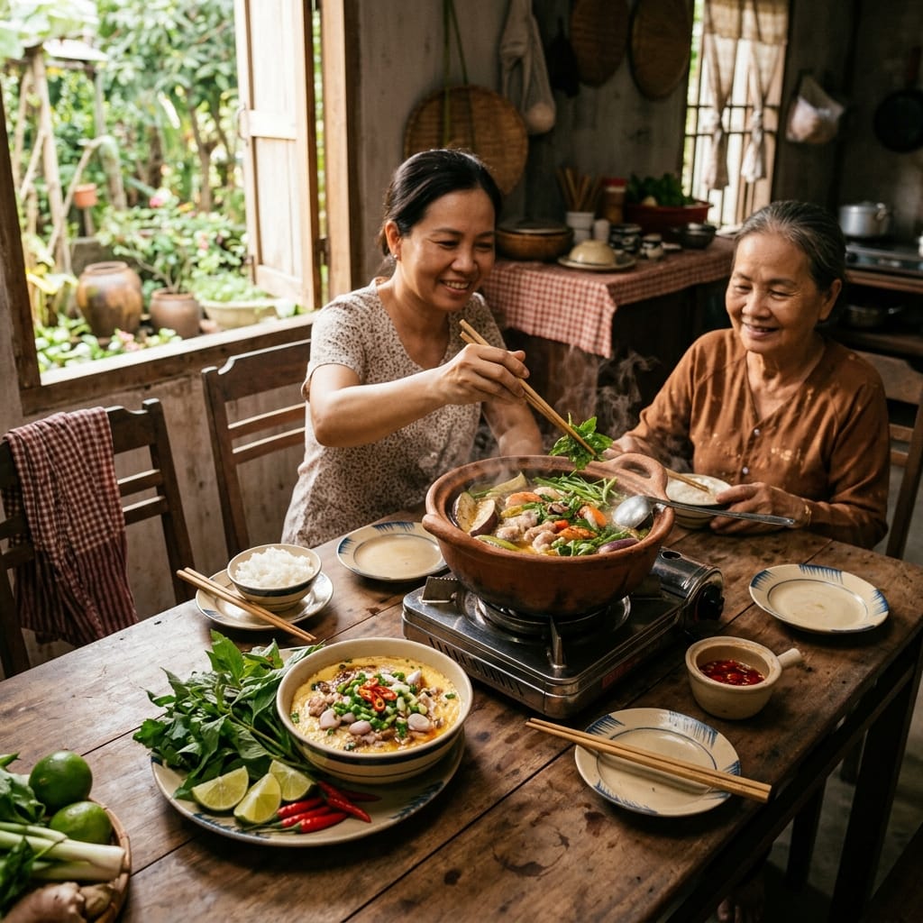 Combo mắm cá linh cá sặc miền Tây được nấu thành món ăn dễ ăn cho gia đình